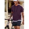 image:imageJMIERR Mens Short Sleeve Hoodie Cotton Hooded Tshirts Lightweight Solid Tops with PocketPurple