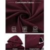 image:imageJMIERR Mens Short Sleeve Hoodie Cotton Hooded Tshirts Lightweight Solid Tops with PocketRed