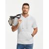 image:imageJMIERR Mens Short Sleeve Hoodie Cotton Hooded Tshirts Lightweight Solid Tops with PocketWhite