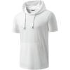 image:imageJMIERR Mens Short Sleeve Hoodie Cotton Hooded Tshirts Lightweight Solid Tops with PocketWhite