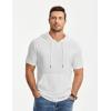 image:imageJMIERR Mens Short Sleeve Hoodie Cotton Hooded Tshirts Lightweight Solid Tops with PocketWhite