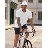 image:imageJMIERR Mens Short Sleeve Hoodie Cotton Hooded Tshirts Lightweight Solid Tops with PocketWhite