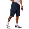 image:imageJMIERR Mens Casual Stretch Cargo Shorts Classic Drawstring Elastic Waist Summer Work Short with Multi PocketsDirty Blue