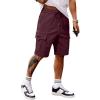 image:imageJMIERR Mens Casual Stretch Cargo Shorts Classic Drawstring Elastic Waist Summer Work Short with Multi PocketsRed 2