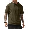 image:imageJMIERR Mens Short Sleeve Hoodie Cotton Hooded Tshirts Lightweight Solid Tops with PocketArmy Green