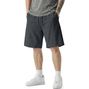 image:imageJMIERR Mens Baggy Sweat Shorts Lightweight Cotton Under Knee Casual Drawstring Lounge Workout Gym ShortsDark Grey