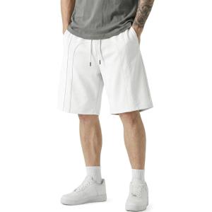 image:imageJMIERR Mens Baggy Sweat Shorts Lightweight Cotton Under Knee Casual Drawstring Lounge Workout Gym ShortsWhite