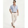 image:imageJMIERR Mens Casual Stylish Short Sleeve ButtonUp Striped Dress Shirt Cotton Beach Shirts1 Sky Blue Stripe