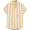 image:imageJMIERR Mens Casual Stylish Short Sleeve ButtonUp Striped Dress Shirt Cotton Beach ShirtsA1 Yellow