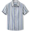 image:imageJMIERR Mens Casual Stylish Short Sleeve ButtonUp Striped Dress Shirt Cotton Beach ShirtsBlue Stripe