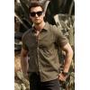 image:imageJMIERR Mens Casual Stylish Short Sleeve ButtonUp Striped Dress Shirt Cotton Beach ShirtsBrown