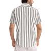image:imageJMIERR Mens Casual Stylish Short Sleeve ButtonUp Striped Dress Shirt Cotton Beach ShirtsBrown Stripe