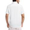 image:imageJMIERR Mens Casual Stylish Short Sleeve ButtonUp Striped Dress Shirt Cotton Beach ShirtsWhite
