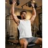image:imageJMIERR Mens Ribbed Tank Tops Knit Sleeveless Workout T Shirt Muscle Gym Fitness Tee02 White