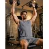 image:imageJMIERR Mens Ribbed Tank Tops Knit Sleeveless Workout T Shirt Muscle Gym Fitness TeeLight Grey