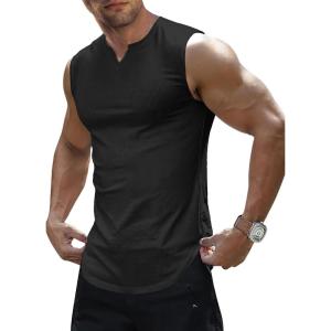 image:imageJMIERR Mens Ribbed Tank Tops Knit Sleeveless Workout T Shirt Muscle Gym Fitness Tee01 Black