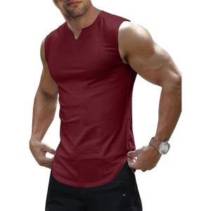 image:imageJMIERR Mens Ribbed Tank Tops Knit Sleeveless Workout T Shirt Muscle Gym Fitness TeeBurgundy