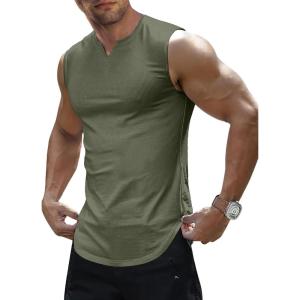 image:imageJMIERR Mens Ribbed Tank Tops Knit Sleeveless Workout T Shirt Muscle Gym Fitness TeeDusty Olive
