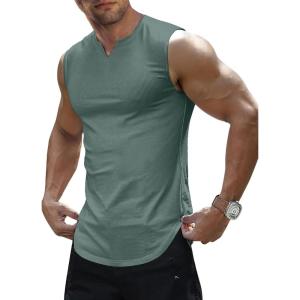 image:imageJMIERR Mens Ribbed Tank Tops Knit Sleeveless Workout T Shirt Muscle Gym Fitness TeeMist Green