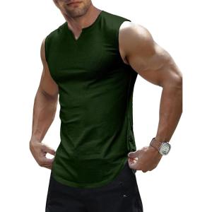 image:imageJMIERR Mens Ribbed Tank Tops Knit Sleeveless Workout T Shirt Muscle Gym Fitness TeeMoss Green