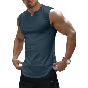 image:imageJMIERR Mens Ribbed Tank Tops Knit Sleeveless Workout T Shirt Muscle Gym Fitness TeeNavy Blue