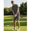 image:imageJMIEER Mens Waffle Knit Two Piece Outfit Casual Tracksuit Short Sleeve Golf Polo Shirts and Shorts Set for Summer VacationDark Grey