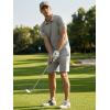 image:imageJMIEER Mens Waffle Knit Two Piece Outfit Casual Tracksuit Short Sleeve Golf Polo Shirts and Shorts Set for Summer VacationGray