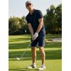 image:imageJMIEER Mens Waffle Knit Two Piece Outfit Casual Tracksuit Short Sleeve Golf Polo Shirts and Shorts Set for Summer VacationNavy Blue