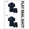 image:imageJMIEER Mens Waffle Knit Two Piece Outfit Casual Tracksuit Short Sleeve Golf Polo Shirts and Shorts Set for Summer VacationNavy Blue