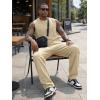 image:imageJMIERR Men Fashion 2 Piece Set Casual Muscle Tank Baggy Pants Stretch Textured Beach Street HipHop Sleeveless ShirtsBeige