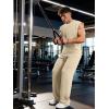 image:imageJMIERR Men Fashion 2 Piece Set Casual Muscle Tank Baggy Pants Stretch Textured Beach Street HipHop Sleeveless ShirtsBeige