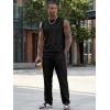 image:imageJMIERR Men Fashion 2 Piece Set Casual Muscle Tank Baggy Pants Stretch Textured Beach Street HipHop Sleeveless ShirtsBlack