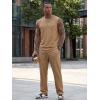 image:imageJMIERR Men Fashion 2 Piece Set Casual Muscle Tank Baggy Pants Stretch Textured Beach Street HipHop Sleeveless ShirtsDark Khaki