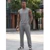 image:imageJMIERR Men Fashion 2 Piece Set Casual Muscle Tank Baggy Pants Stretch Textured Beach Street HipHop Sleeveless ShirtsLight Grey