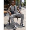 image:imageJMIERR Men Fashion 2 Piece Set Casual Muscle Tank Baggy Pants Stretch Textured Beach Street HipHop Sleeveless ShirtsLight Grey