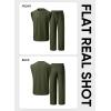 image:imageJMIERR Men Fashion 2 Piece Set Casual Muscle Tank Baggy Pants Stretch Textured Beach Street HipHop Sleeveless ShirtsMoss Green