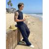 image:imageJMIERR Men Fashion 2 Piece Set Casual Muscle Tank Baggy Pants Stretch Textured Beach Street HipHop Sleeveless ShirtsNavy Blue