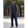 image:imageJMIERR Men Fashion 2 Piece Set Casual Muscle Tank Baggy Pants Stretch Textured Beach Street HipHop Sleeveless ShirtsNavy Blue