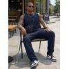 image:imageJMIERR Men Fashion 2 Piece Set Casual Muscle Tank Baggy Pants Stretch Textured Beach Street HipHop Sleeveless ShirtsNavy Blue