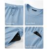 image:imageJMIERR Men Fashion 2 Piece Set Casual Muscle Tank Baggy Pants Stretch Textured Beach Street HipHop Sleeveless ShirtsSky Blue