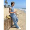 image:imageJMIERR Men Fashion 2 Piece Set Casual Muscle Tank Baggy Pants Stretch Textured Beach Street HipHop Sleeveless ShirtsSky Blue