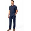 image:imageJMIERR Men Texture 2 Piece Outfit Short Sleeve Lightweight Beach Button Down Shirt Casual Pant Sets with PocketA Blue