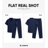 image:imageJMIERR Men Texture 2 Piece Outfit Short Sleeve Lightweight Beach Button Down Shirt Casual Pant Sets with PocketA Blue