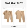 image:imageJMIERR Men Texture 2 Piece Outfit Short Sleeve Lightweight Beach Button Down Shirt Casual Pant Sets with PocketA Khaki