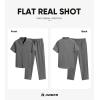 image:imageJMIERR Men Texture 2 Piece Outfit Short Sleeve Lightweight Beach Button Down Shirt Casual Pant Sets with PocketB Grey