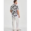image:imageJMIERR Men Texture 2 Piece Outfit Short Sleeve Lightweight Beach Button Down Shirt Casual Pant Sets with PocketBlack