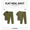 image:imageJMIERR Men Texture 2 Piece Outfit Short Sleeve Lightweight Beach Button Down Shirt Casual Pant Sets with PocketD Dark Green