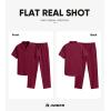 image:imageJMIERR Men Texture 2 Piece Outfit Short Sleeve Lightweight Beach Button Down Shirt Casual Pant Sets with PocketD Red
