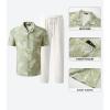 image:imageJMIERR Men Texture 2 Piece Outfit Short Sleeve Lightweight Beach Button Down Shirt Casual Pant Sets with PocketGreen