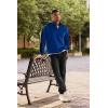 image:imageJMIERR Mens 2 Piece Casual Outfits Quarter Button Lightweight Sweatshirt Tracksuit amp Joggers Sweatpants Sweatsuit SetDark Blue